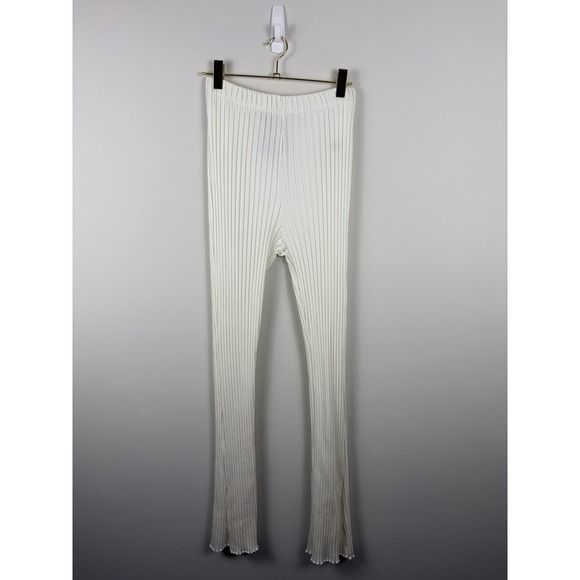 Simon Miller Pants - Simon Miller Pants Womens S Cream Rib Flare Pull On Stretch USA Quiet Luxury